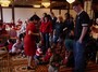 Everyone is waiting for Santa to arrive.